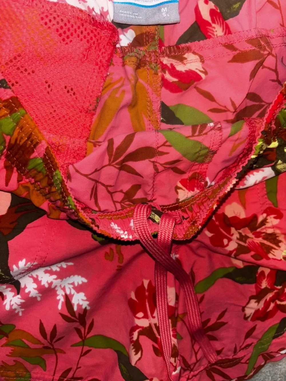 Columbia Floral Gym Swim Shorts Women’s Medium Pink Tropical Beachy Athleisure